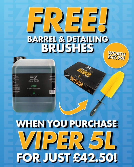 Viper 5 Litres - non Acid Alloy Wheel Cleaner PLUS FREE BARREL + DETAILING BRUSHES!