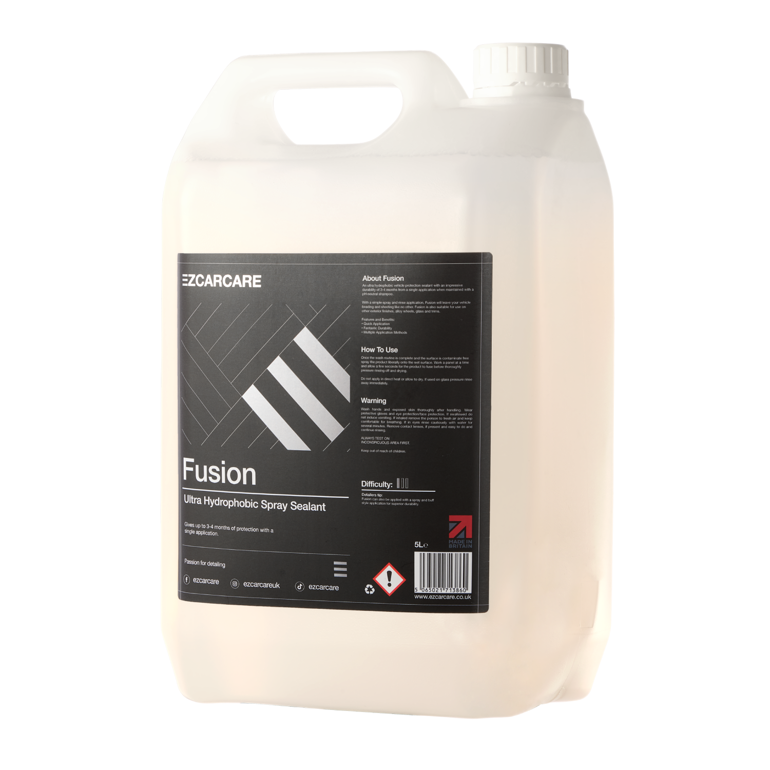 Fusion - Ultra Hydrophobic Spray Sealant  | 5 Litres