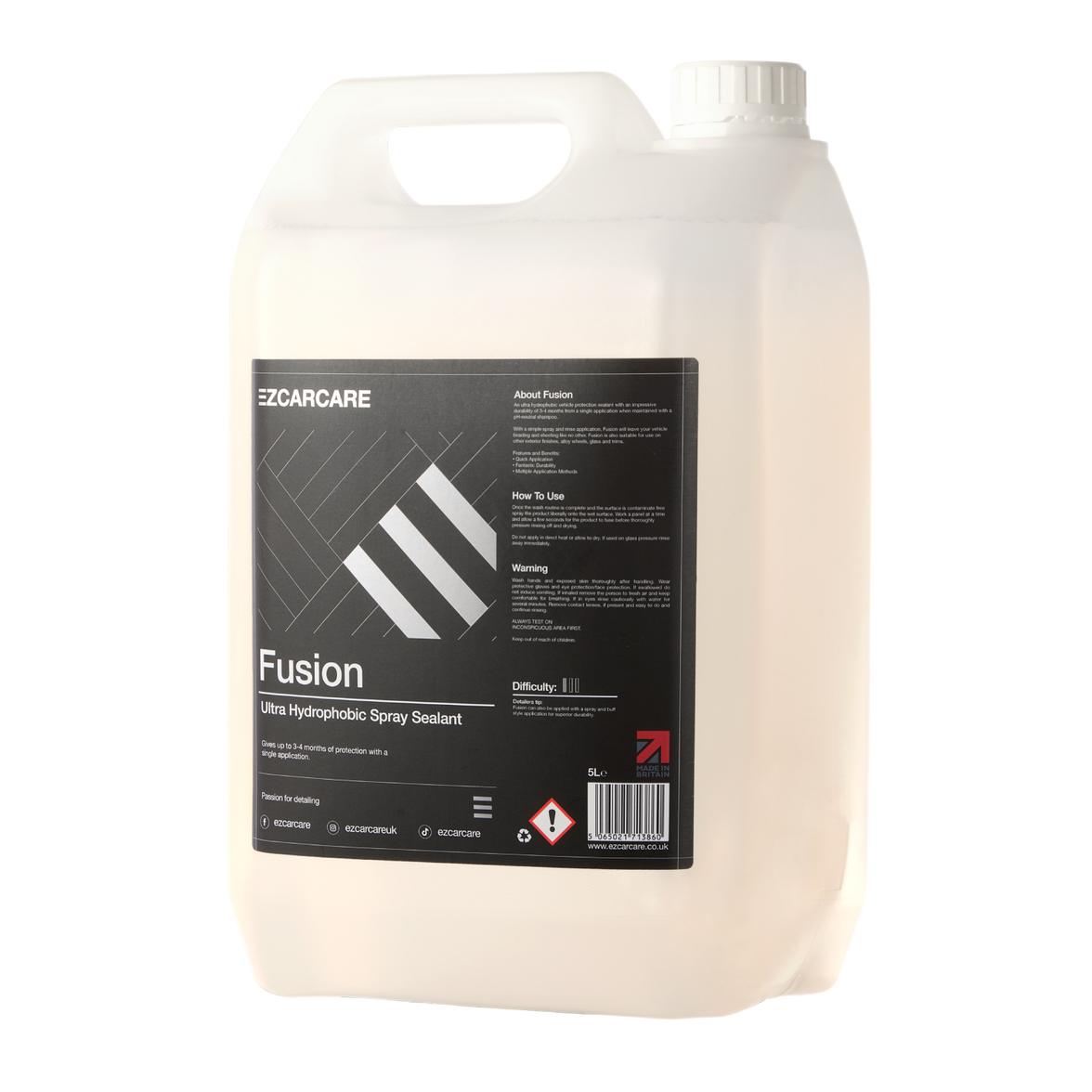Fusion - Ultra Hydrophobic Spray Sealant  | 5 Litres
